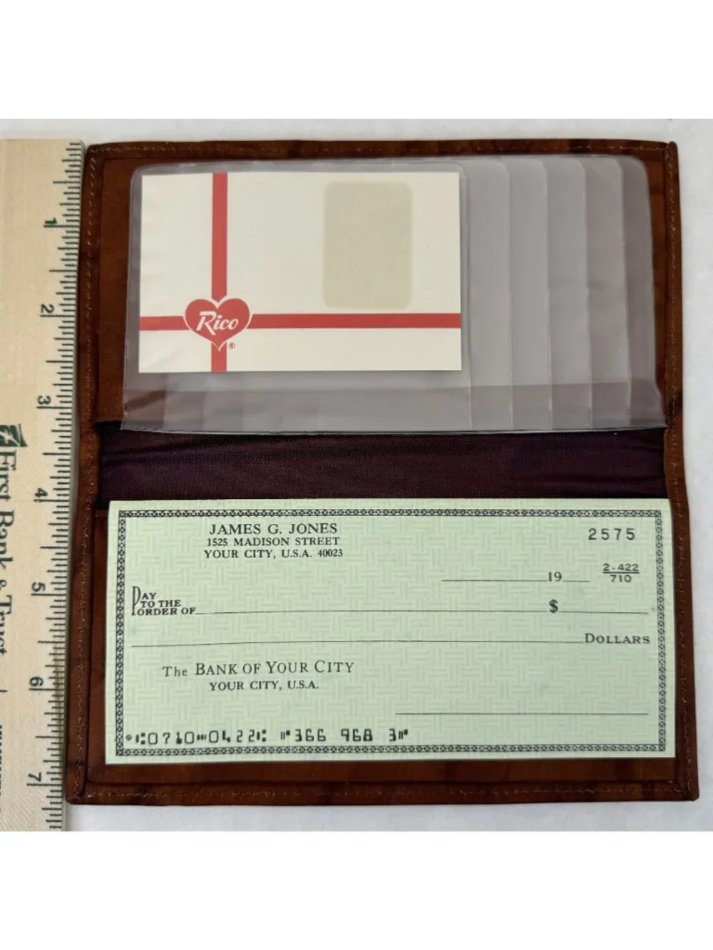 Chicago Blackhawks Genuine Leather Checkbook Cover Wallet NHL Embossed Rico NEW - Picture 11 of 11